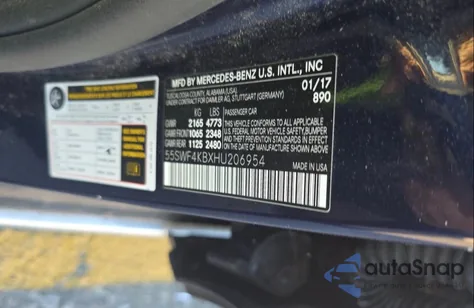 2017 Mercedes-Benz C 300 4Matic from USA, damaged, VIN 55SWF4KBXHU206954